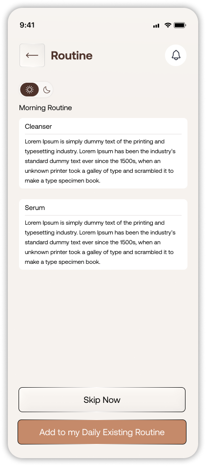 AI skin analysis app capturing a facial scan for personalized skincare recommendations