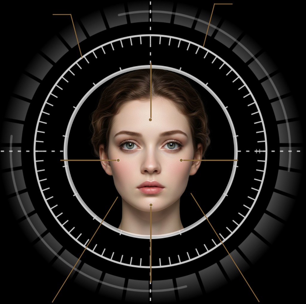 AI skin scanner analyzing acne, hydration, skin texture, and wrinkles